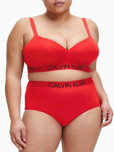 Calvin Klein Demi Bralette Plus Size High Risk Red Partea superioară a costumului de baie
